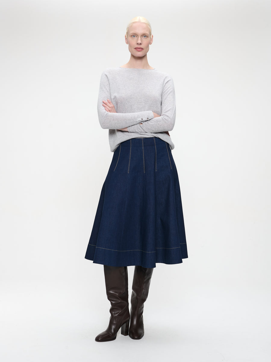 Mishele denim skirt | Blue denim