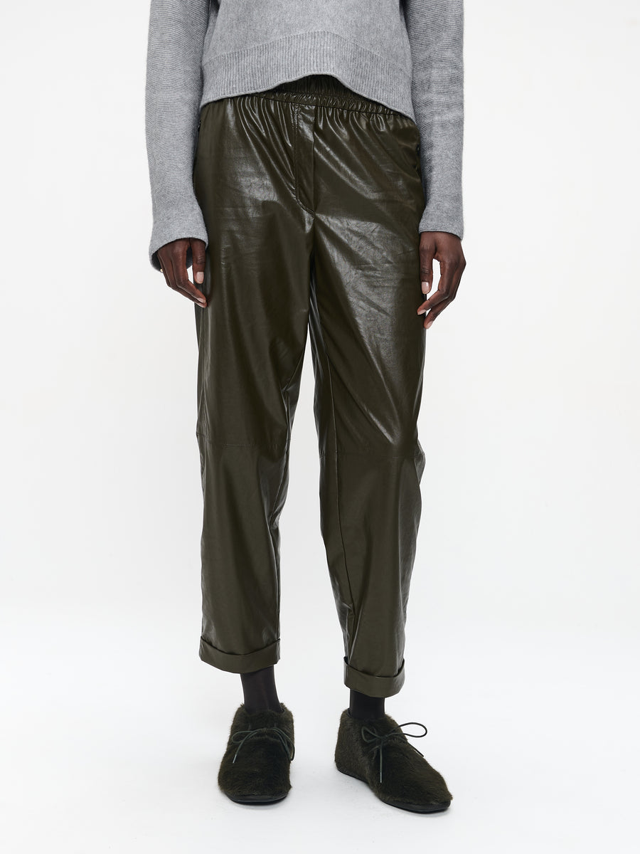 Daphne eco leather pants | Army