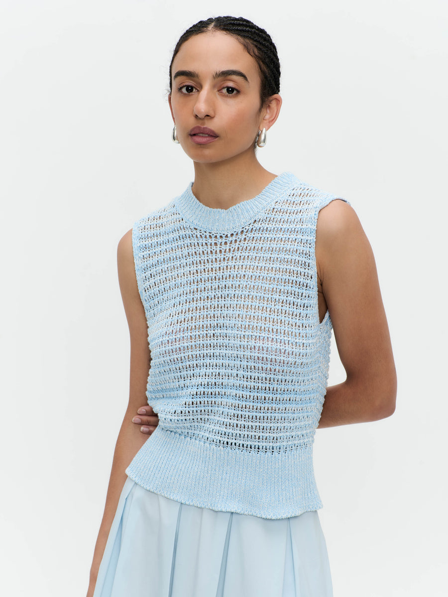 Multi colours cotton top 25020 | Blue Melange