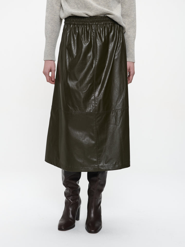 Nitty eco leather skirt | Army