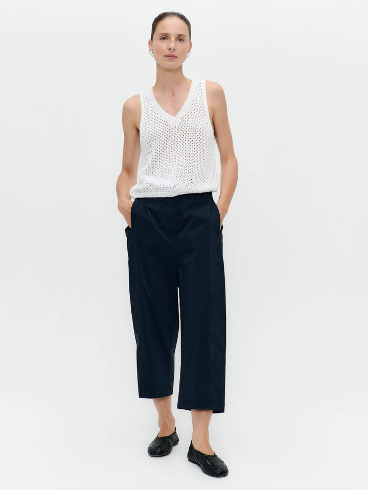 Openwork knit with sequins top 9084 | White