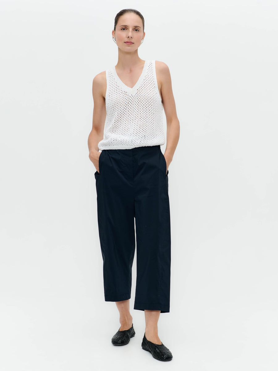 Openwork knit with sequins top 9084 | White