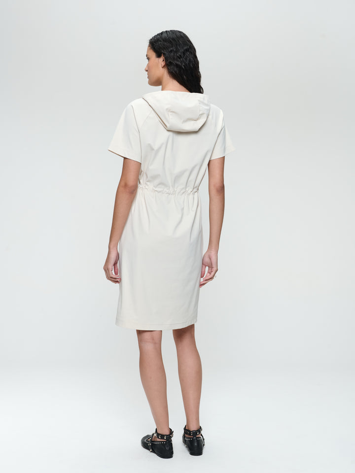 Evi dress stretch technical jersey | Light Sand