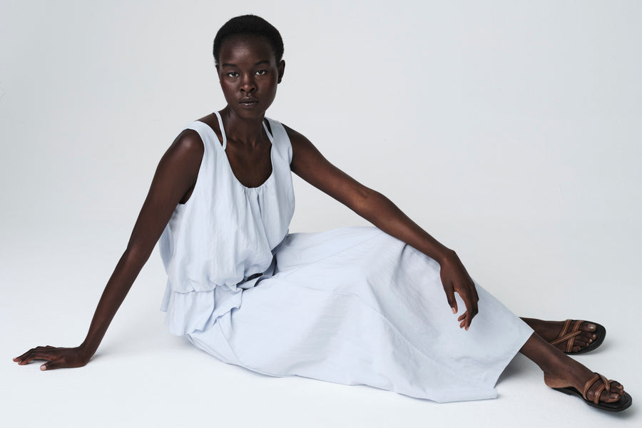 Reiki viscose skirt | Light Blue