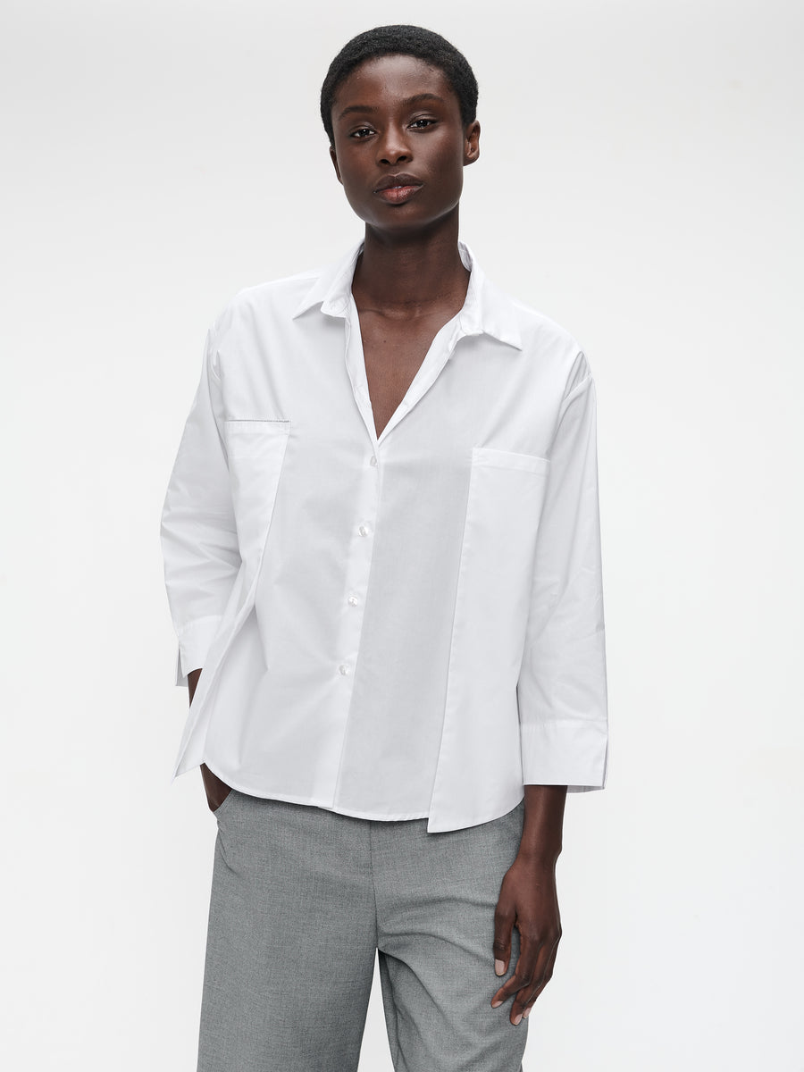 Limone studio poplin blouse | White