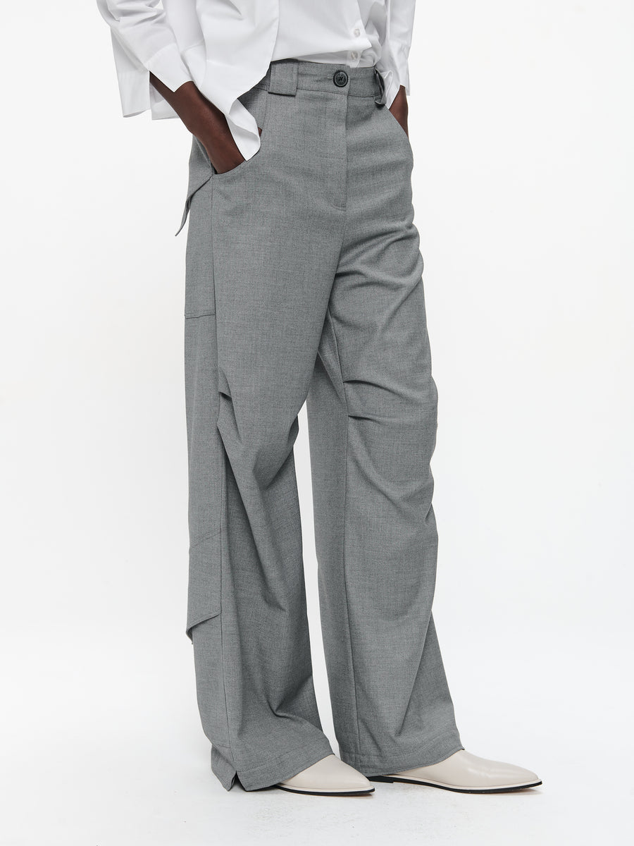 Lassy viscose pants | Light grey