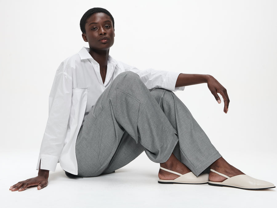 Limone studio poplin blouse | White
