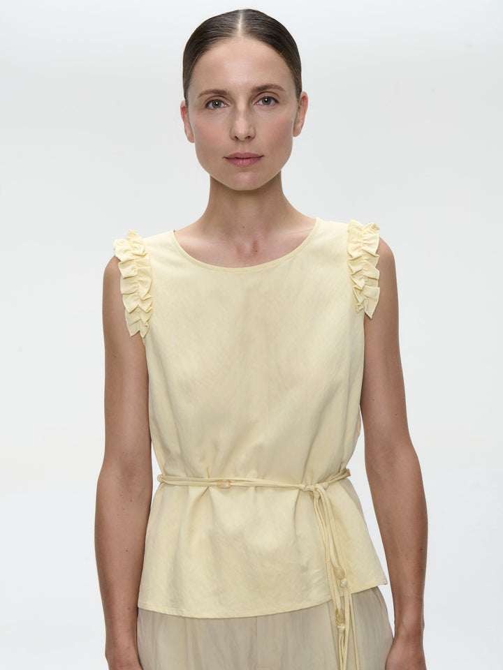 Masako viscose mix top | Yellow