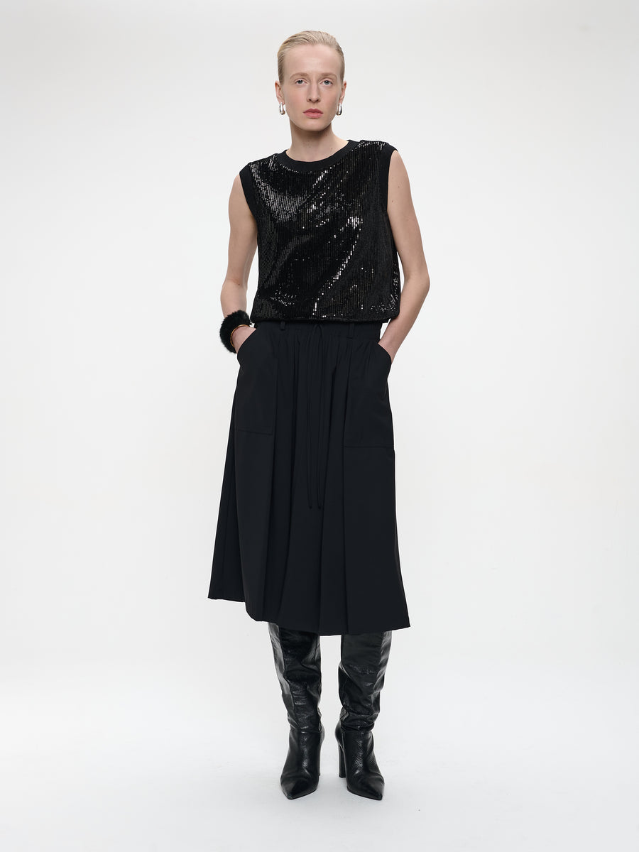 Raffaele skirt technical jersey | Black