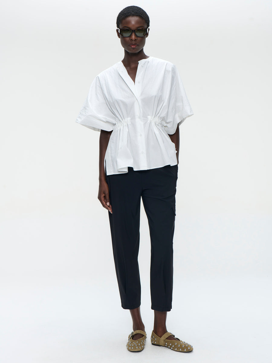 Hiroko cotton mix blouse | White