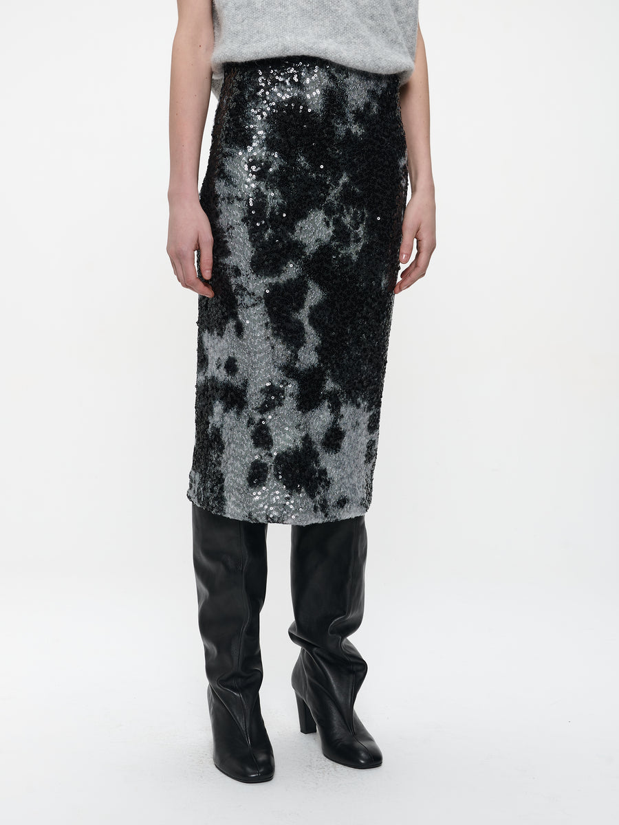 Dionisia sequins skirt | Black Silver