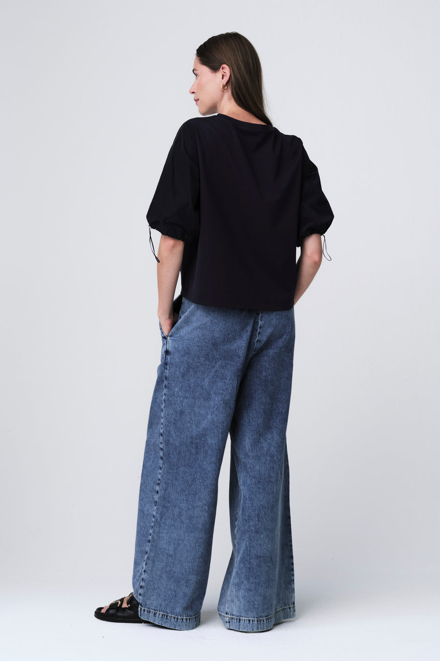 Pamela jersey/taffeta mix blouse