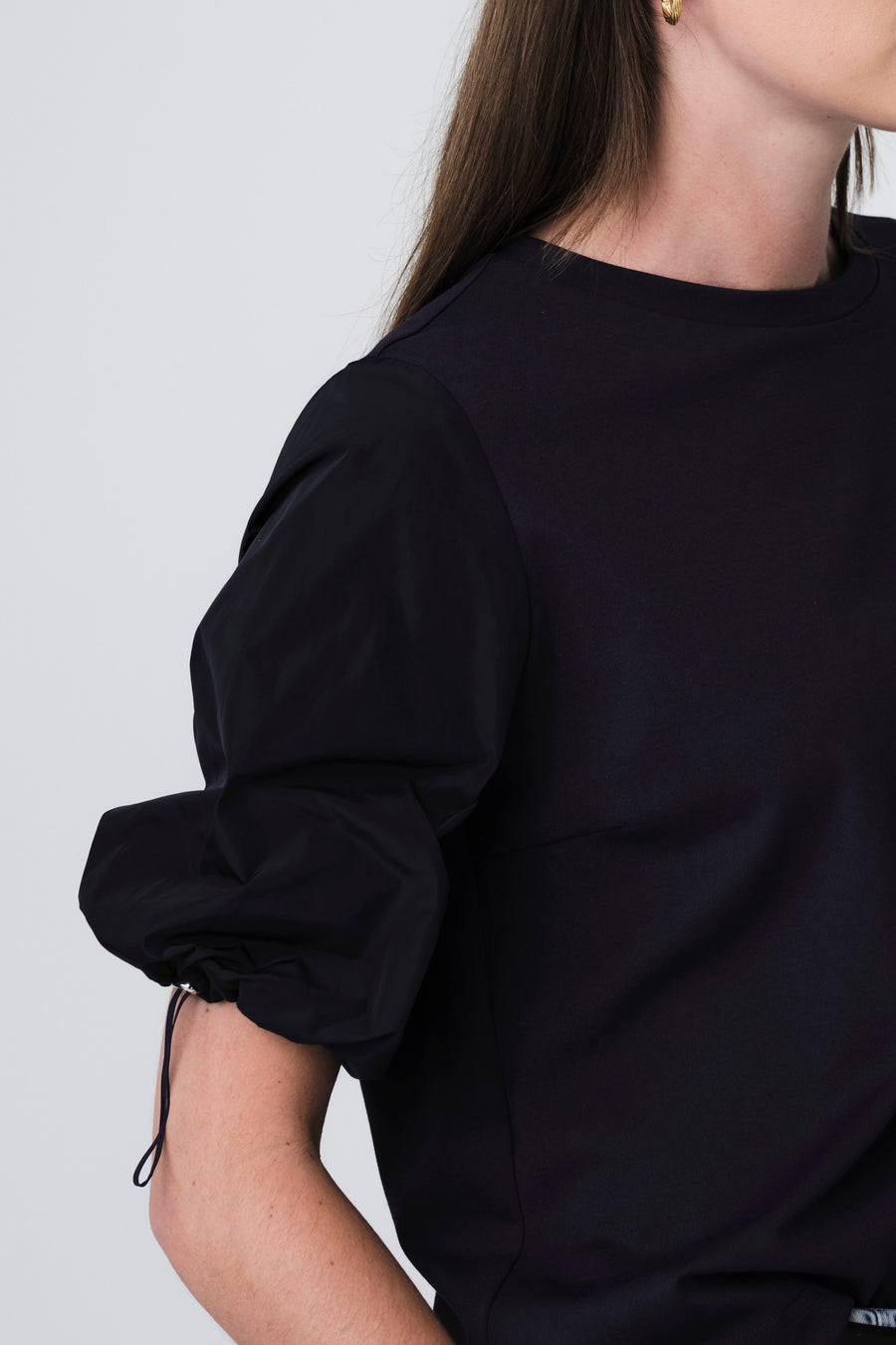 Pamela jersey/taffeta mix blouse