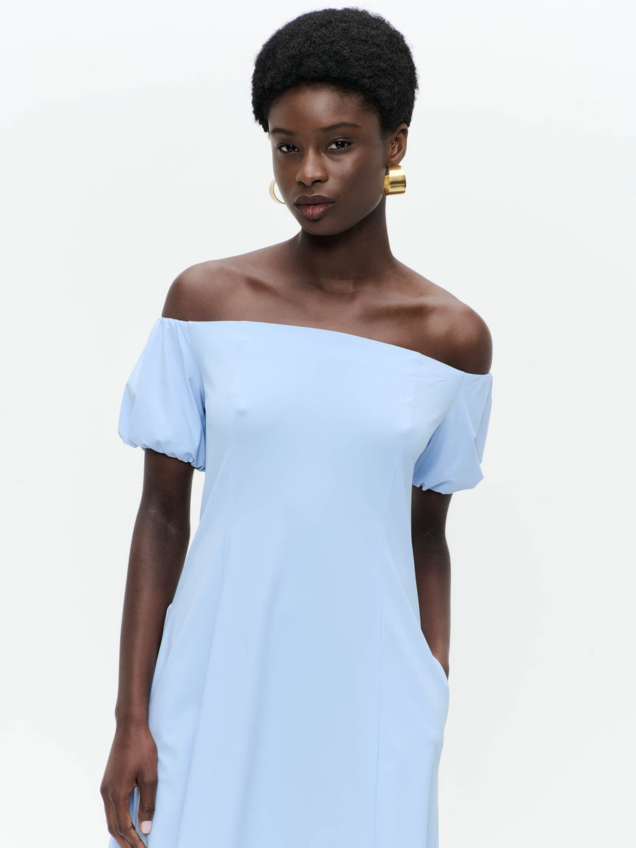 Goldie dress technical jersey | Mid Blue