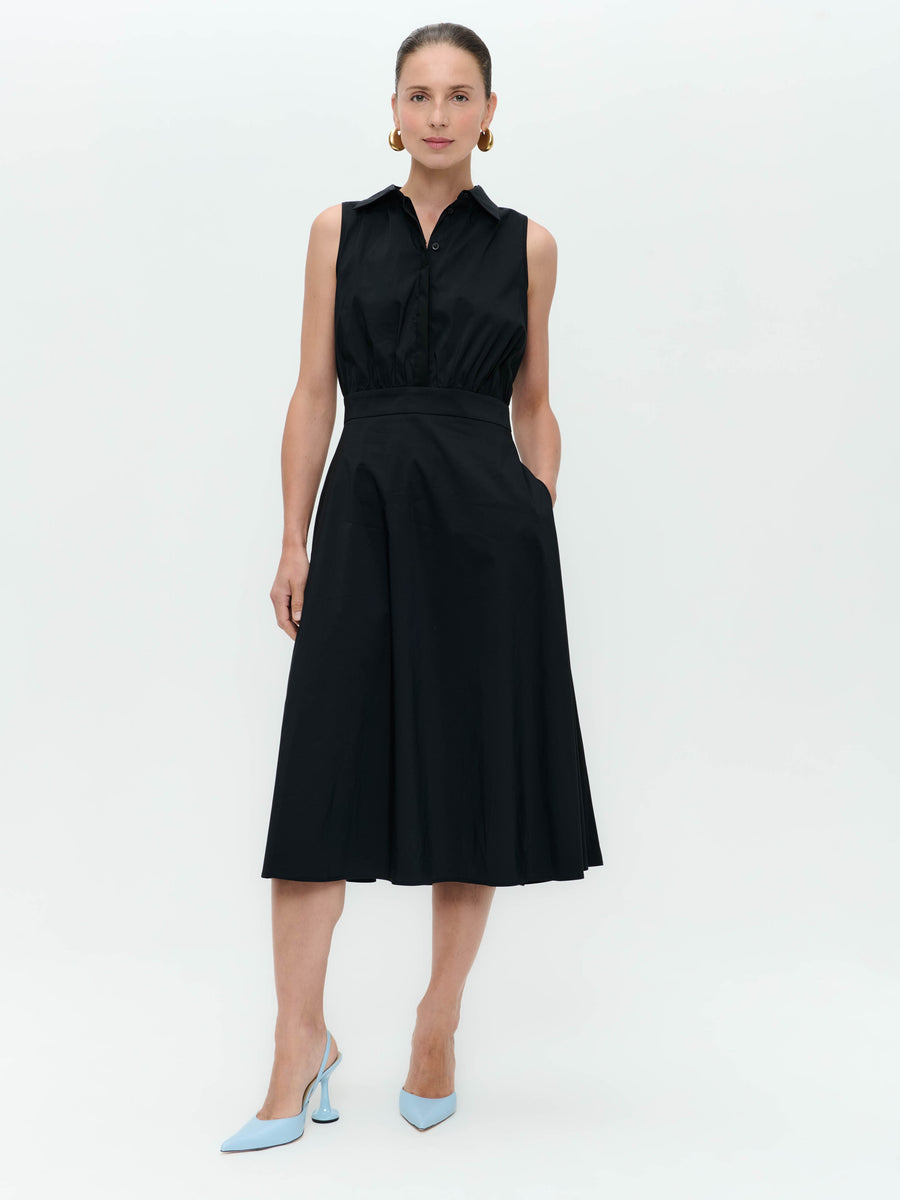 Anita poplin dress | Black