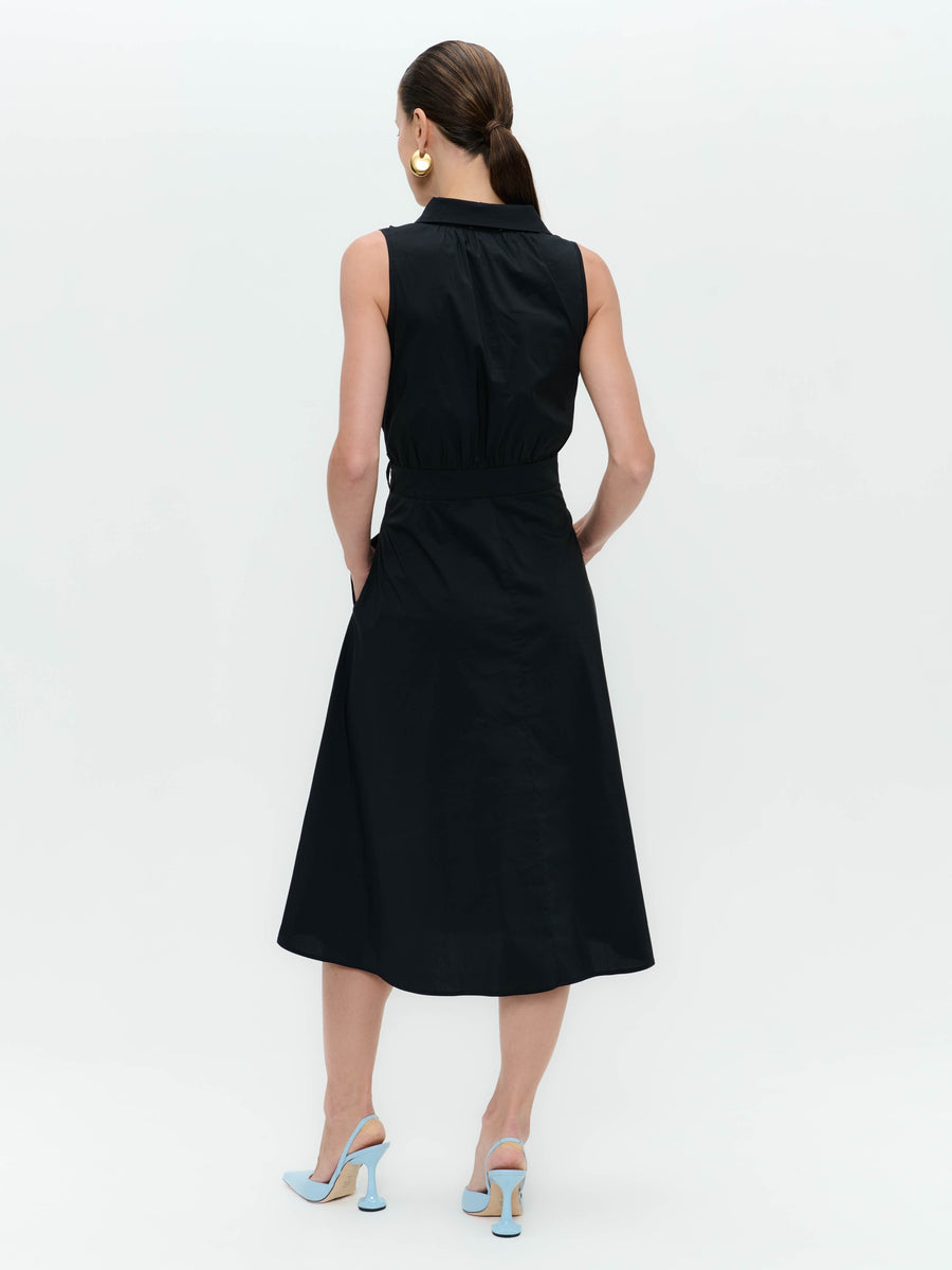 Anita poplin dress | Black