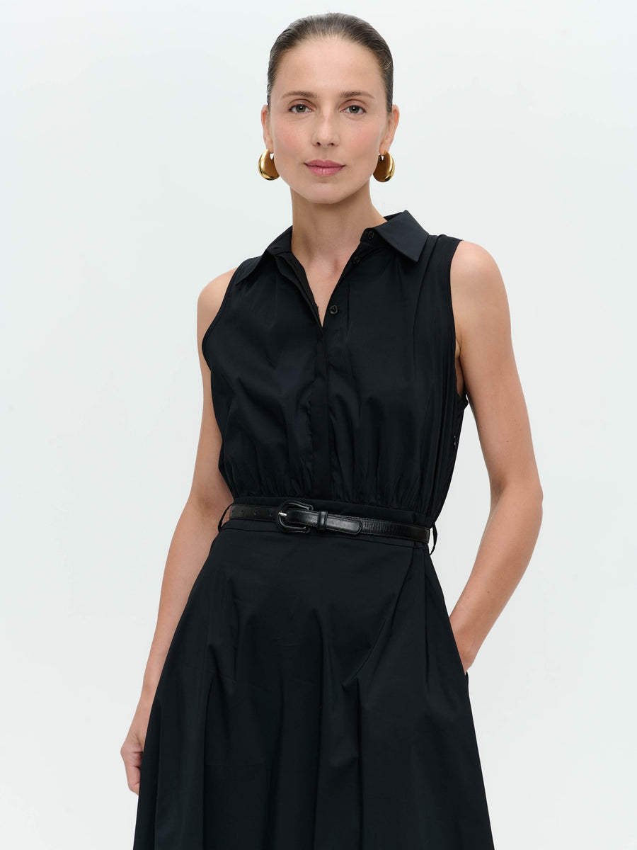 Anita poplin dress | Black