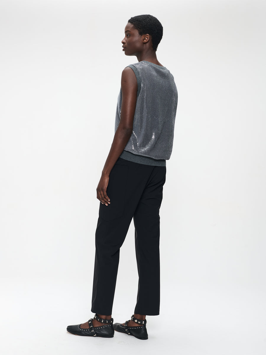 Pallino sequins top | Silver