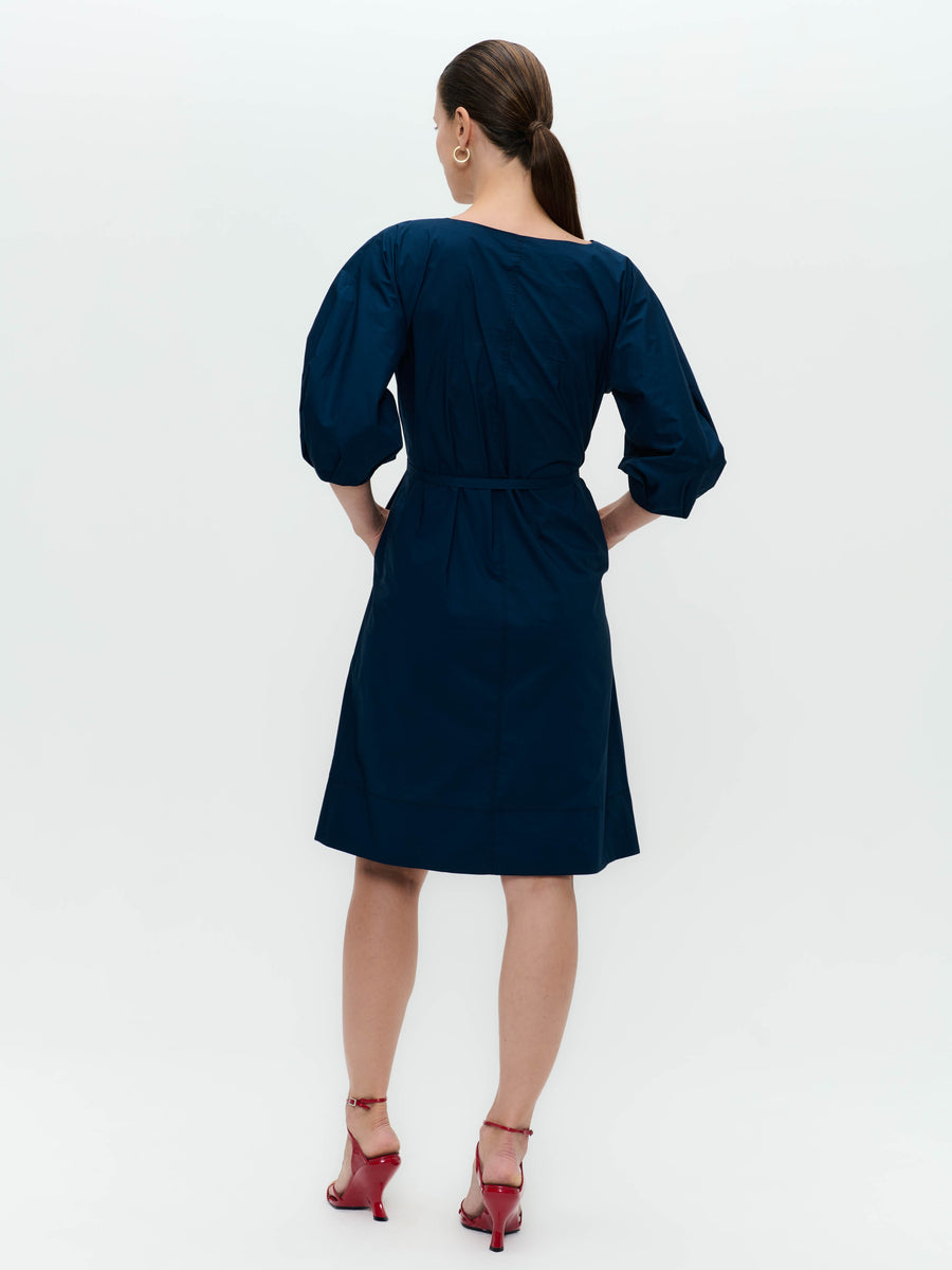 Crisalide cotton dress | Dark Blue