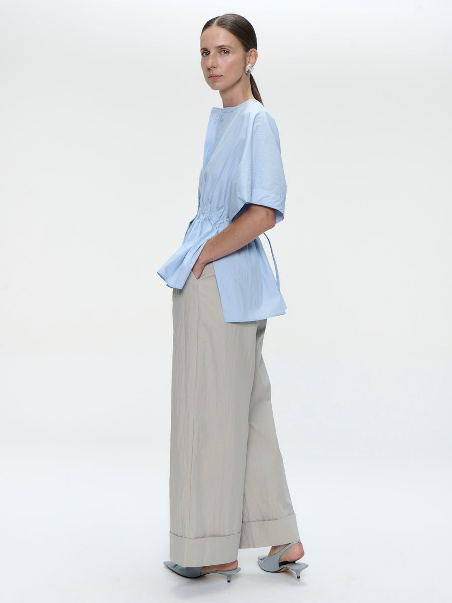 Hiroko cotton mix blouse | Light Blue
