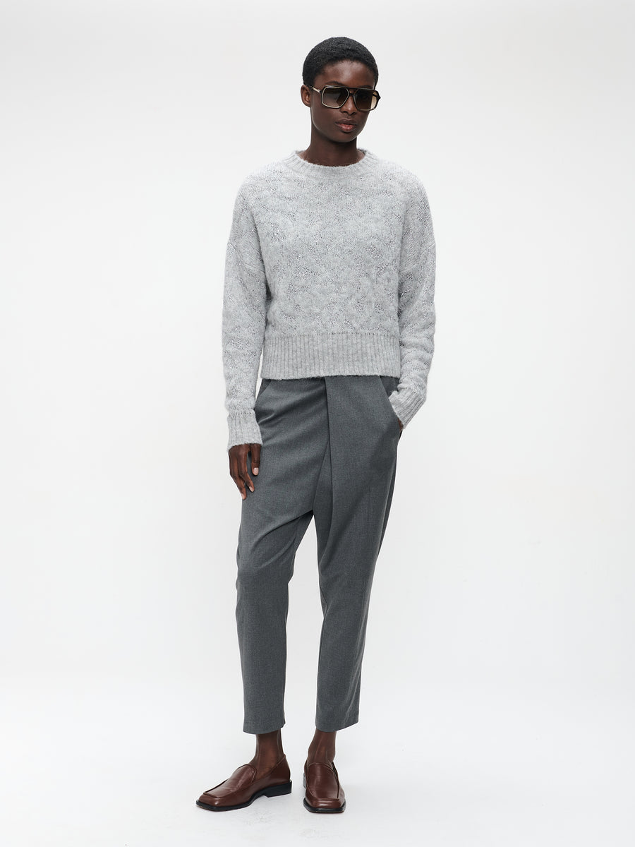 Pullover shiny alpaca H24423 | Silver