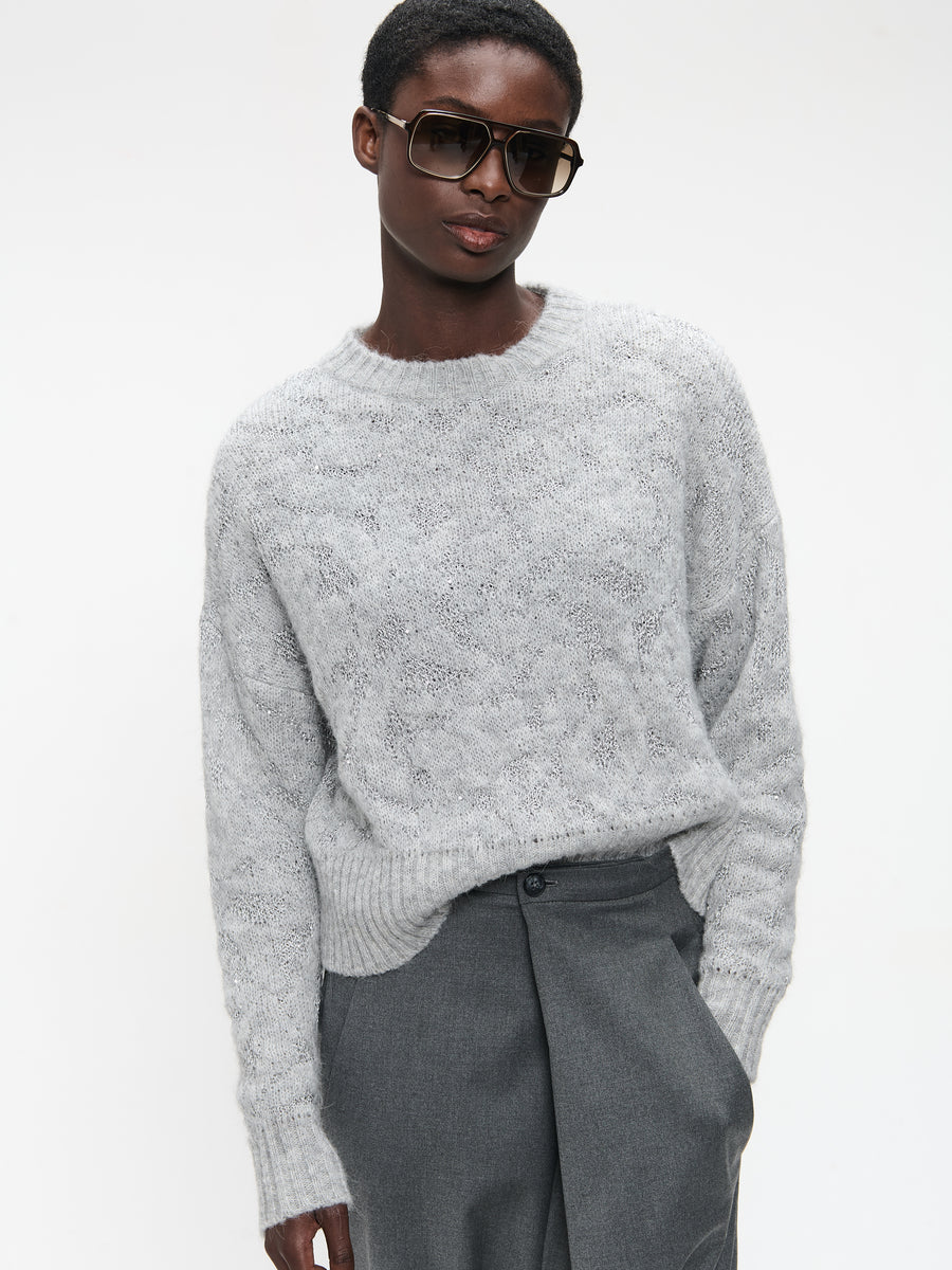 Pullover shiny alpaca H24423 | Silver