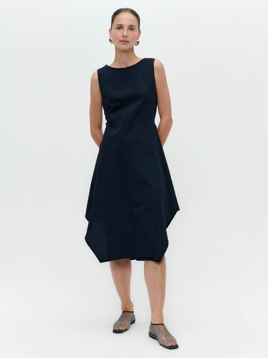 Cotton dress T549 | Dark Blue