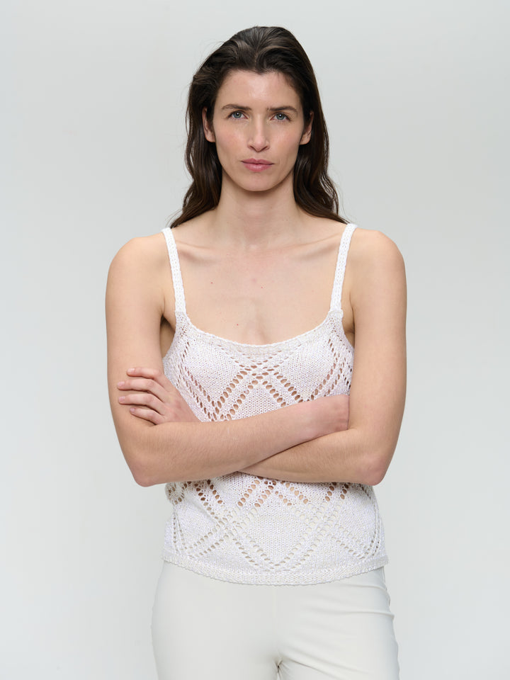 Cotton summer top 9064 | Off White