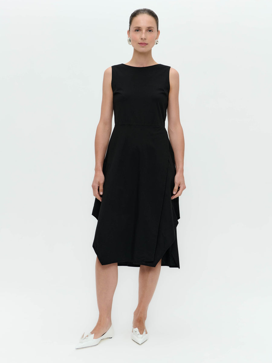Cotton dress T549 | Black