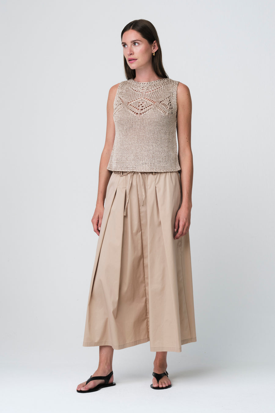 Poplin long skirt