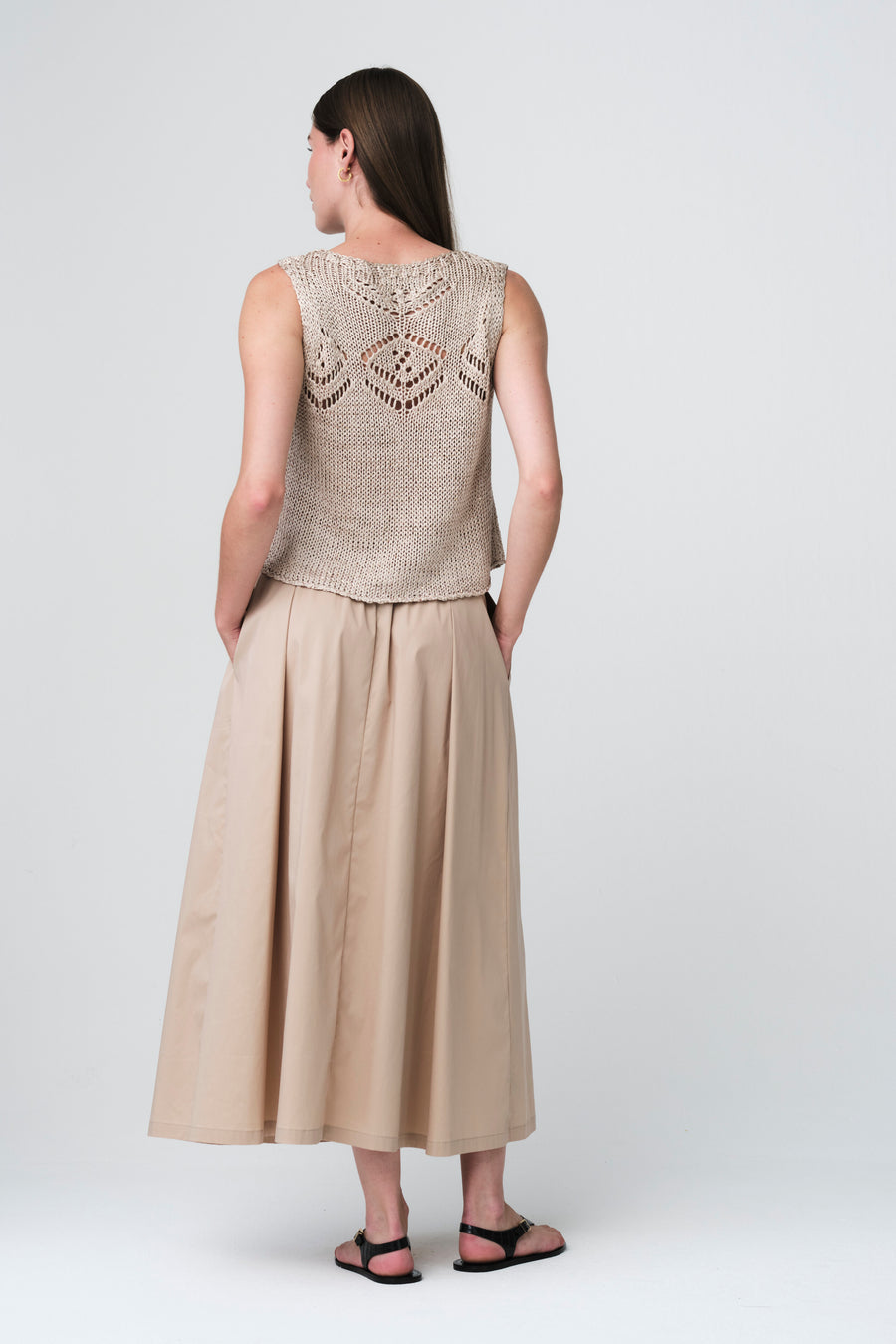 Poplin long skirt
