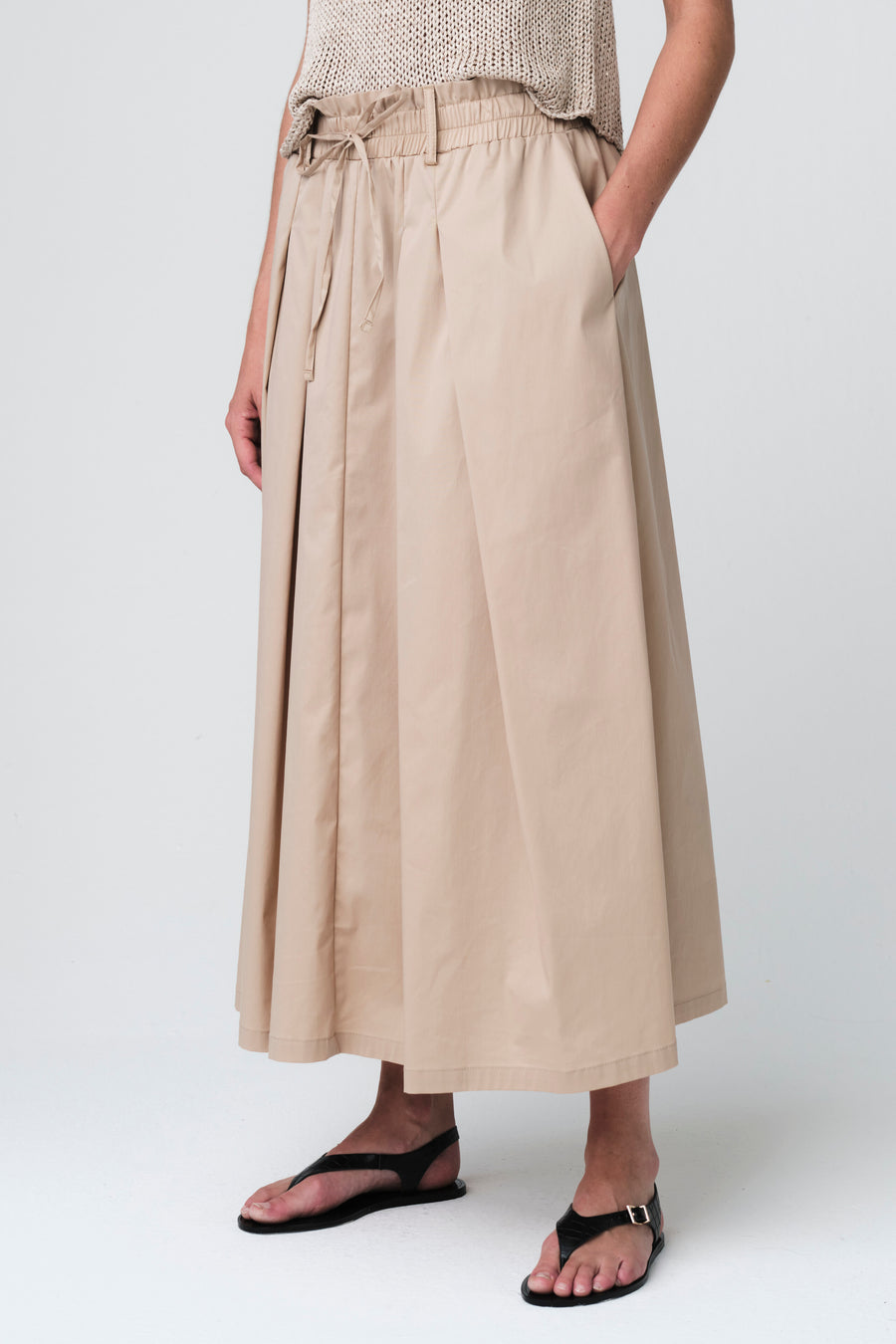 Poplin long skirt