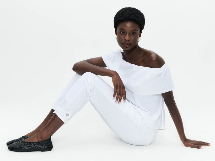 Diane top technical jersey | White