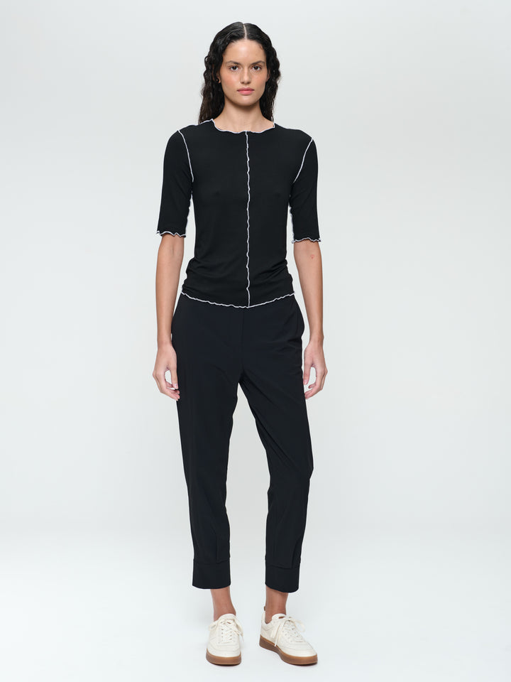 Jordan stretch viscose top | Black White