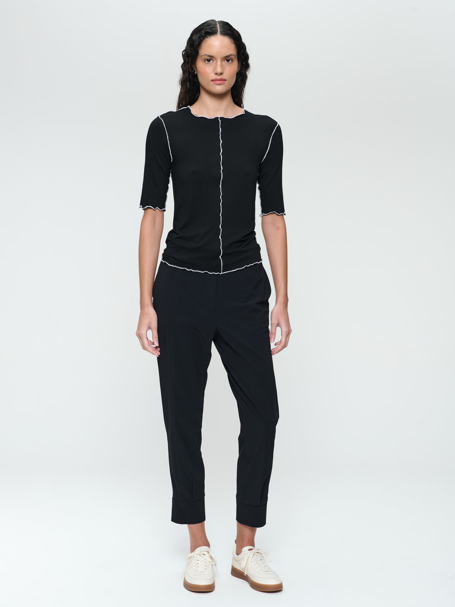 Jordan stretch viscose top | Black White