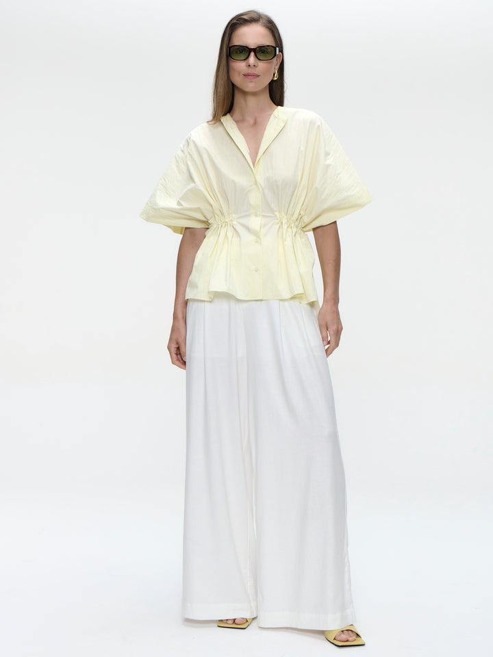 Hiroko cotton mix blouse | Yellow