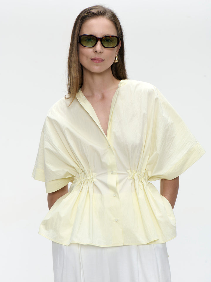 Hiroko cotton mix blouse | Yellow