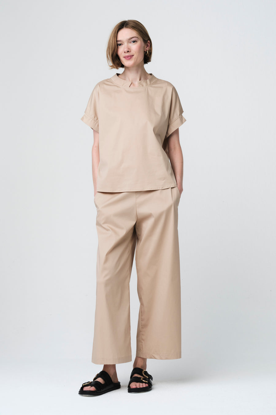 Poplin loos fit top