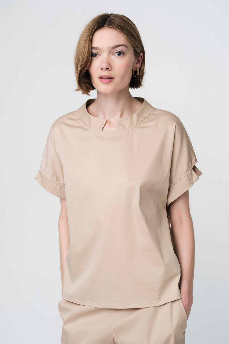 Poplin loos fit top