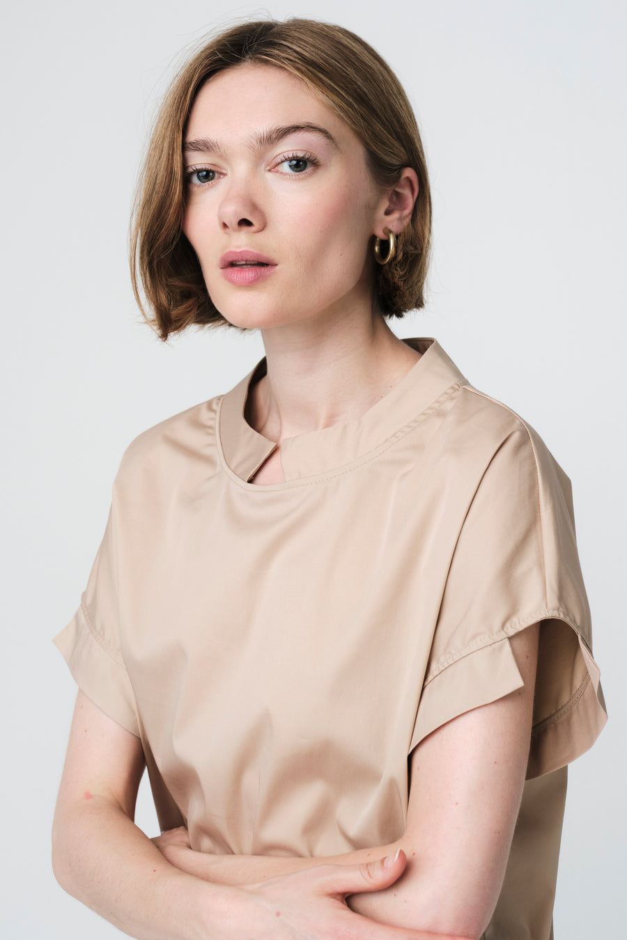 Poplin loos fit top