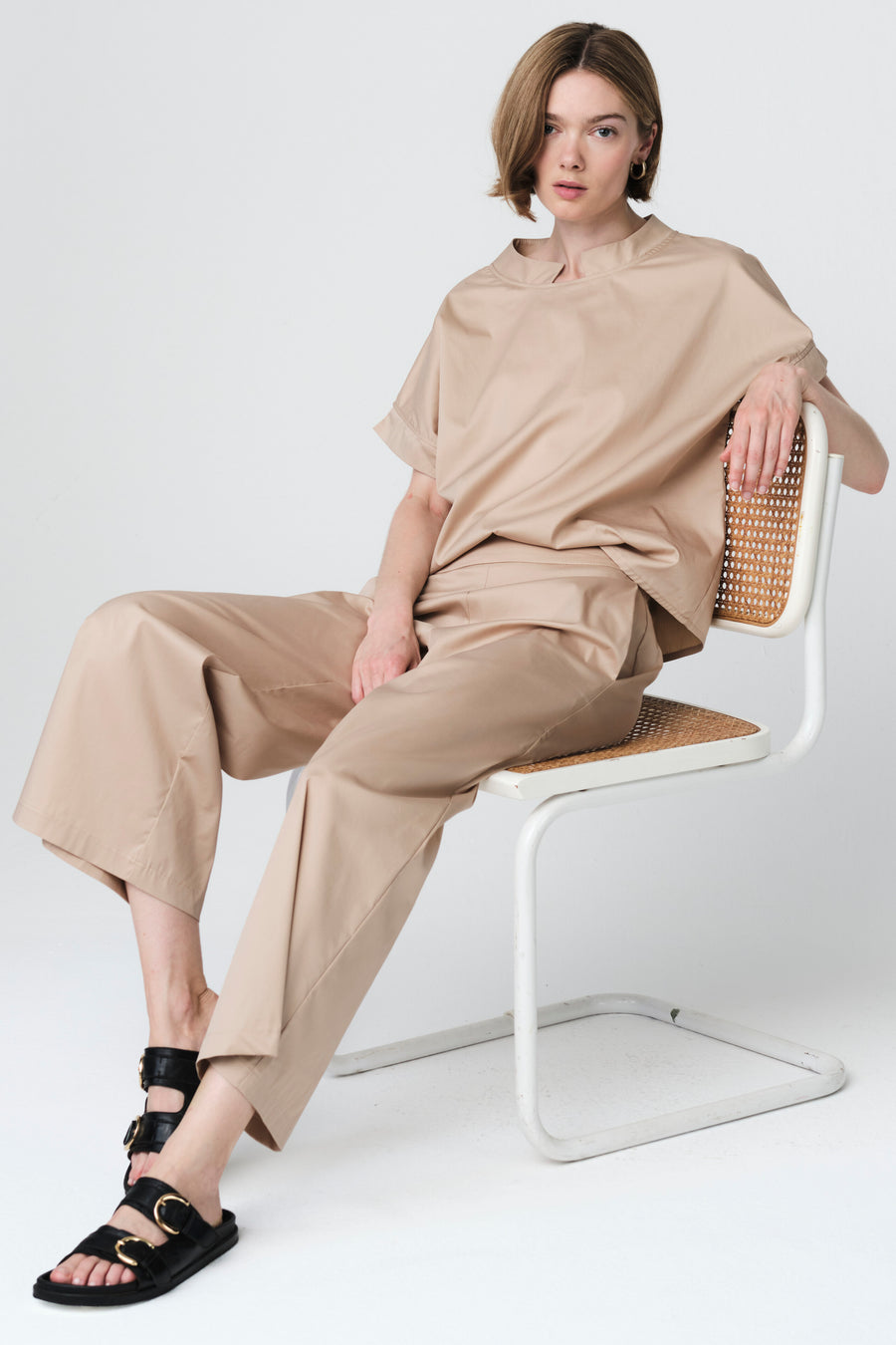Poplin loos fit top