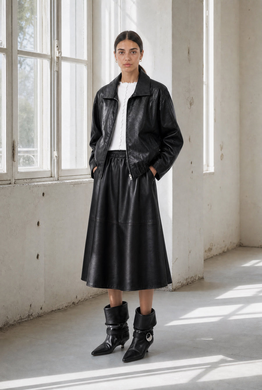 Elle eco leather skirt