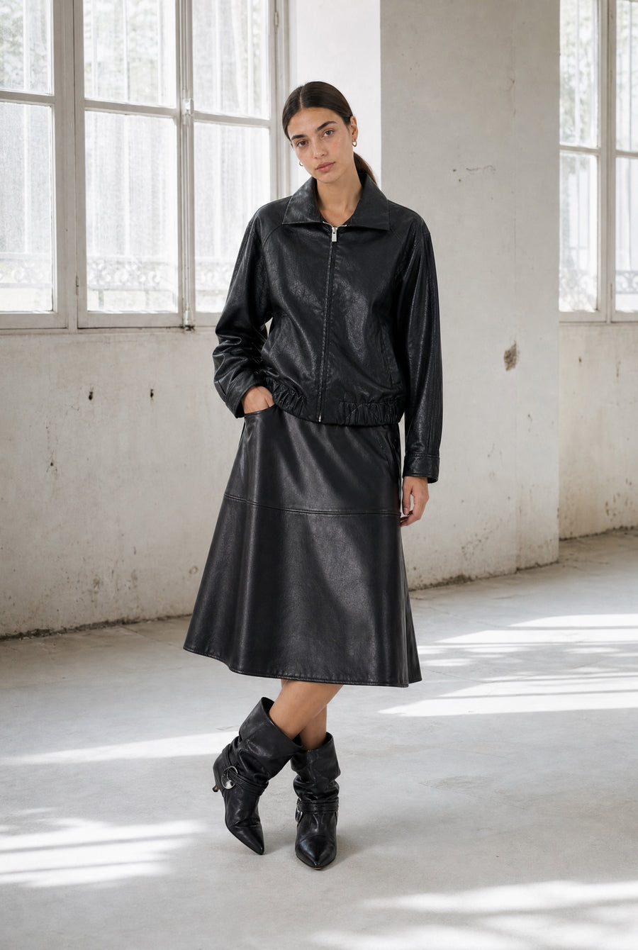 Elle eco leather skirt