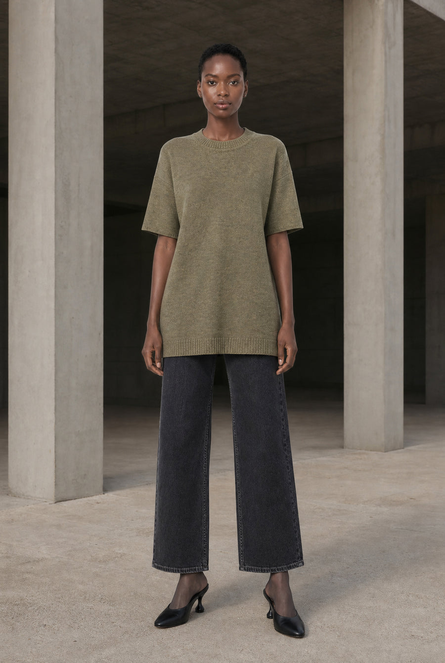 Rora plain knit long top