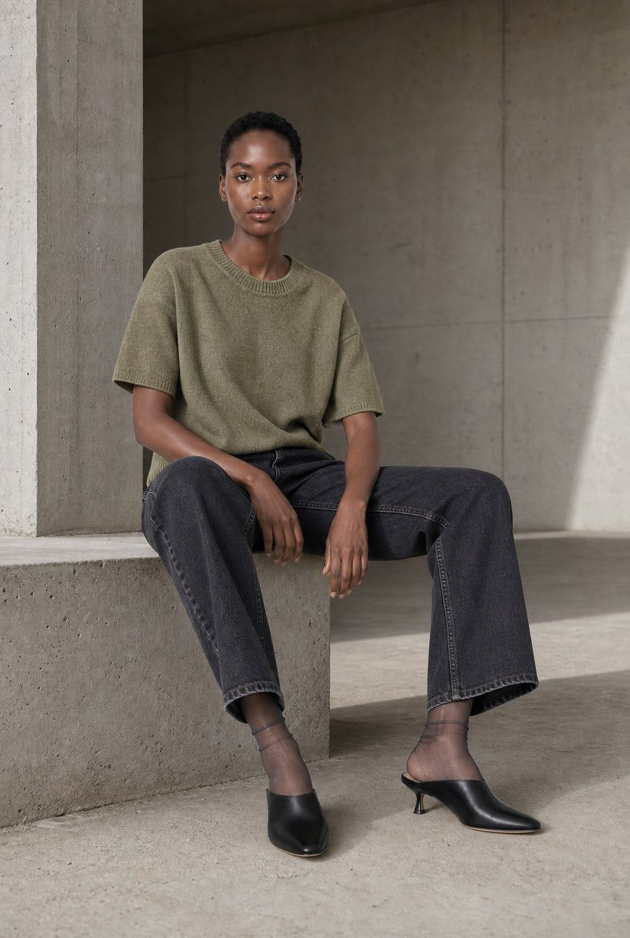 Rora plain knit long top