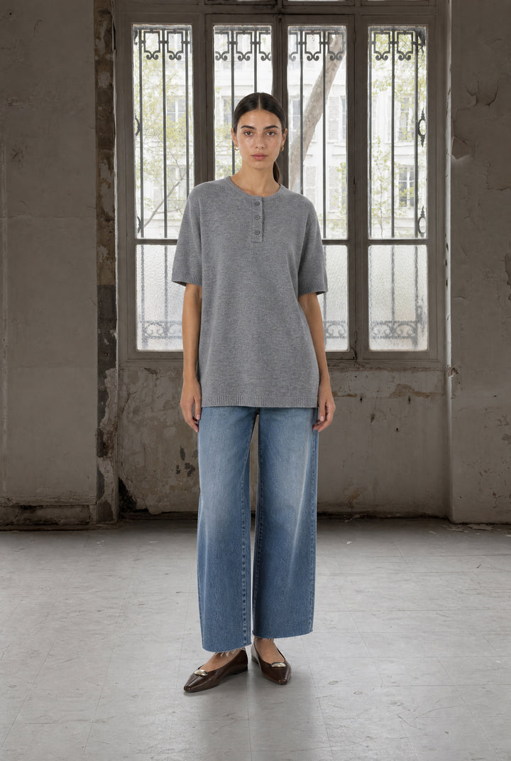 Rora plain knit long top