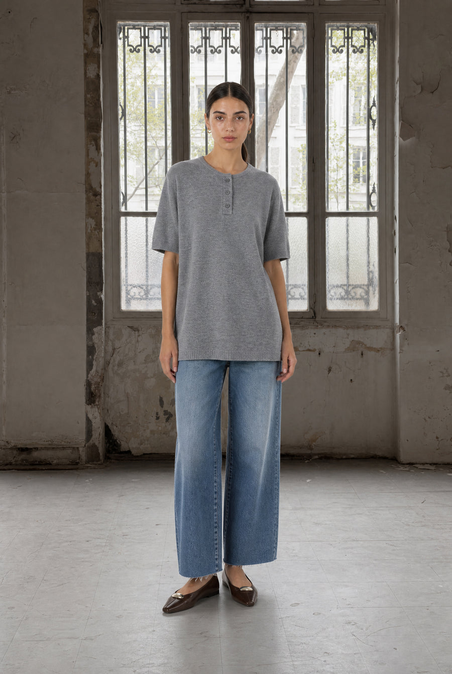 Rora plain knit long top
