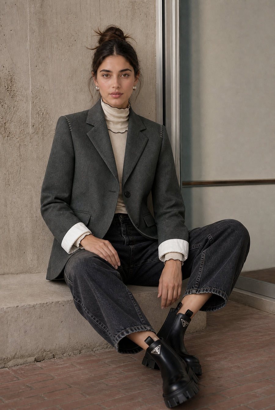 Eleni viscose basic blazer
