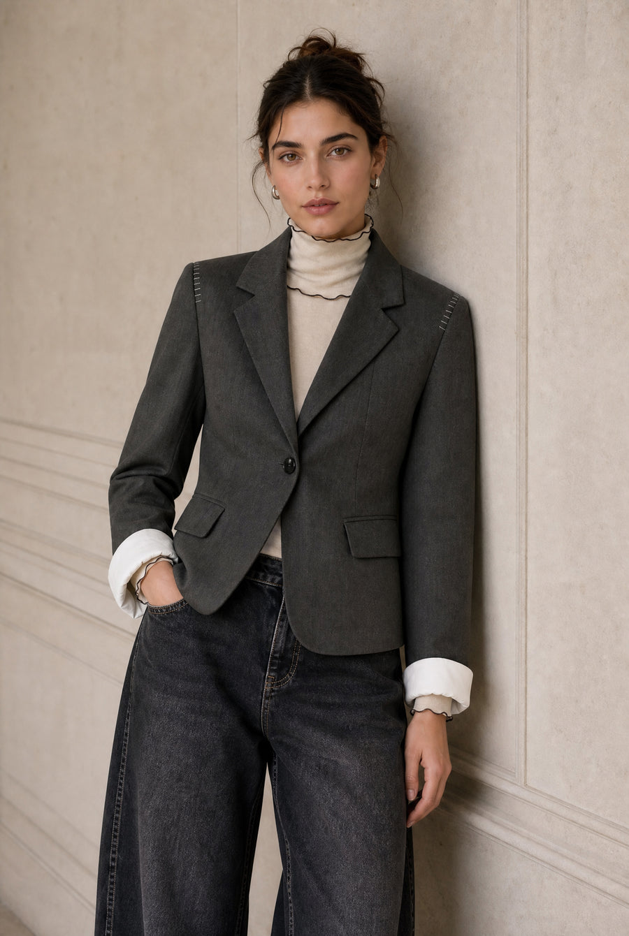 Eleni viscose basic blazer