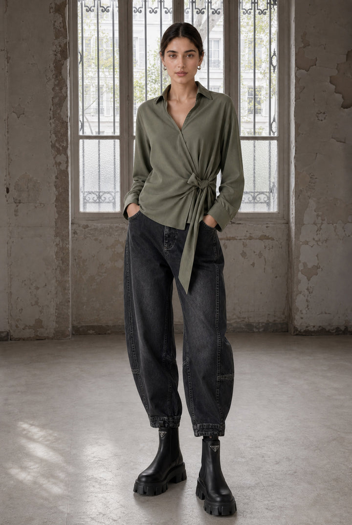Vivi lyocell knot blouse